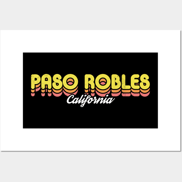 Retro Paso Robles California Wall Art by rojakdesigns